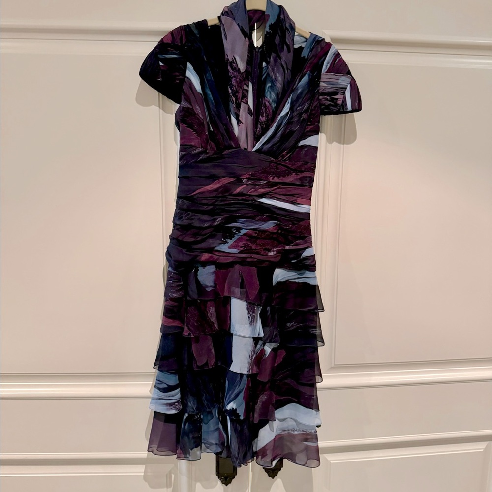 Gorgeous J Mendel silk dress, multi coloured size 6